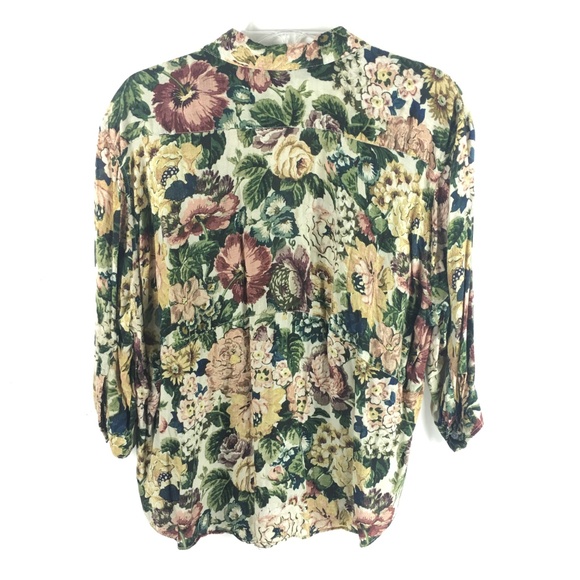 4/25 Zara Womens Floral Print Blouse Shirt  Loose - Picture 7 of 8